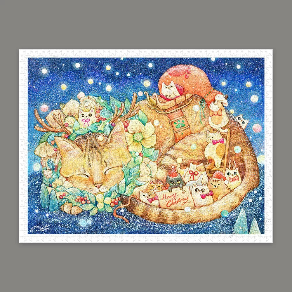Cotton Lion - Christmas Night & Cats - 棉花獅 - 聖誕夜與貓 - 1200pcs