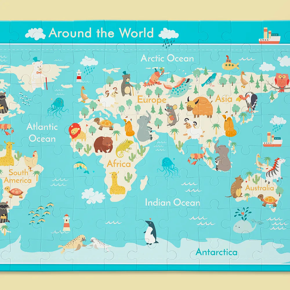 Animal World Map - 128pcs